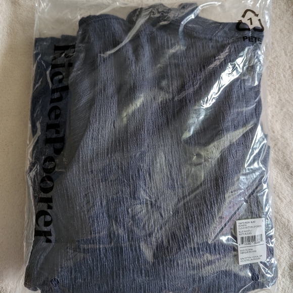 Richer Poorer Cloud Button-Up Dress (Navy) - Picture 3 of 5